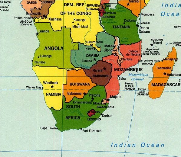 Map of Southern Africa